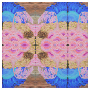 Tissu Saule pleureur rose Arbre Soleil bleu Cascade marr