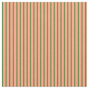 Tissu Saumon clair et Motif couleur vert foncé