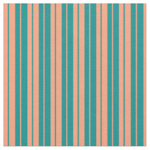 Tissu Saumon clair et Motif Cyan foncé
