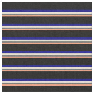 Tissu Saumon clair, gris dim, bisque, bleu & noir