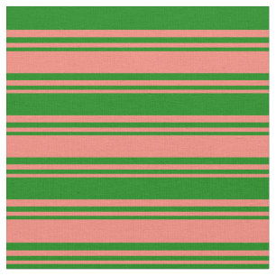 Tissu Saumon et Motif de couleur verte