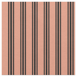 Tissu Saumon foncé et Motif de couleur noire