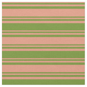 Tissu Saumon foncé et Motif de couleur verte