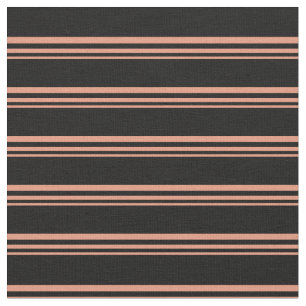 Tissu Saumon foncé et Motif de traits/lignes noirs