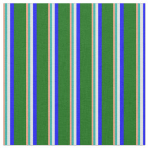 Tissu Saumon, Vert de mer claire, Cyan, Bleu & Vert fonc