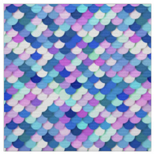 Tissu "Scales Dragon" - bleu, orchidée et lavande