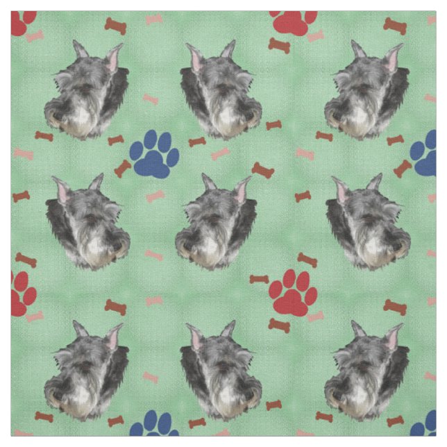 Tissu Schnauzer Portrait (Échantillon)