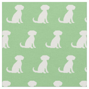 Tissu Schnoodle Chien Silhouette Animal Sage Green