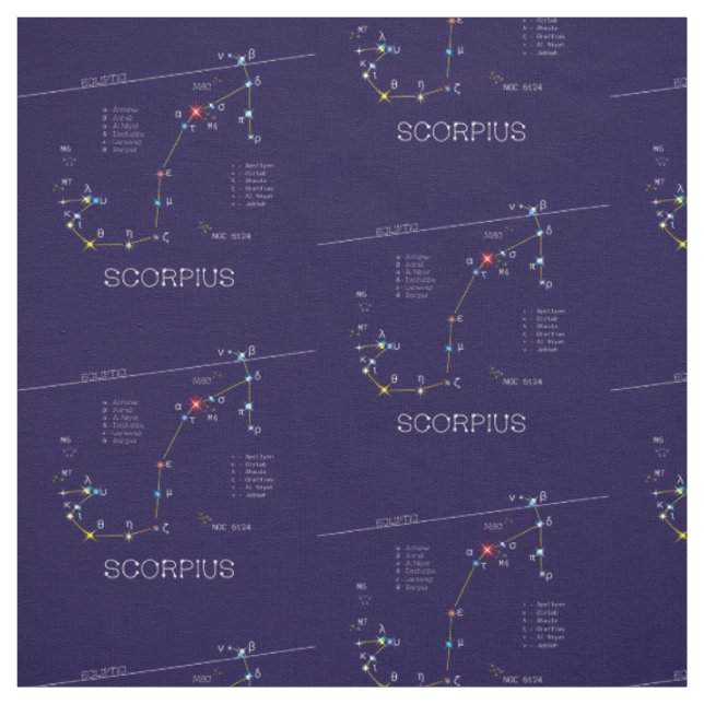 Tissu Scorpie Constellation Zodiaque (Échantillon)