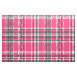 Tissu Scotland Pink et Black Tartan Plaid