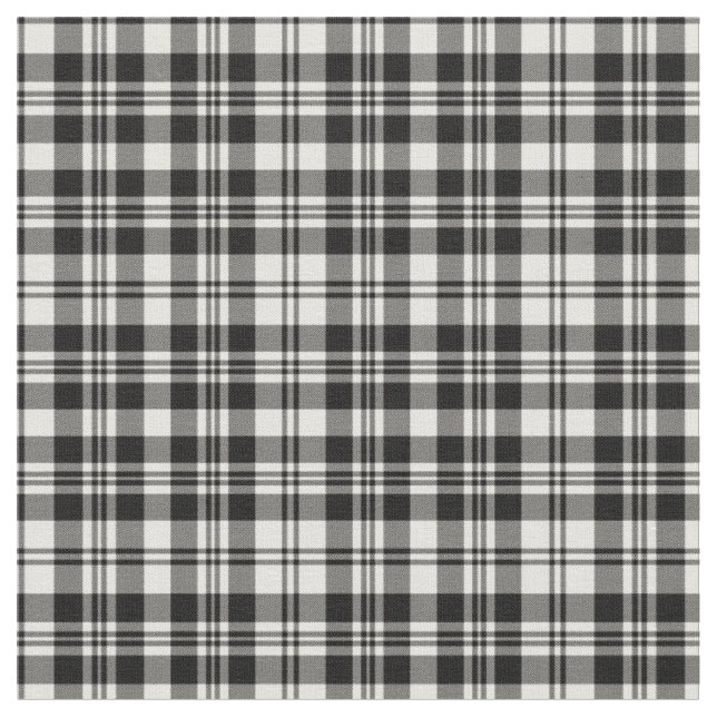 Tissu Scott Black & White Tartan moderne (Fermer)
