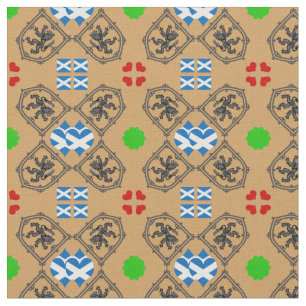 Tissu Scottish Flag & Lion Hearts, mode écossaise GLD