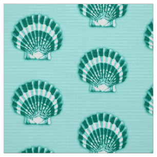 Tissu Sea Shell - Turquoise et Aqua