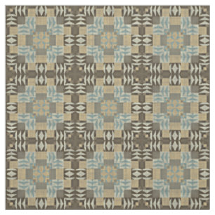 Tissu Seafoam Green Taupe Beige Dark Brown Ethnic Look