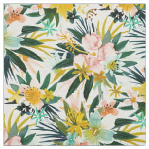 Tissu SENTIMENTS SAUVAGES Hibiscus tropical Floral