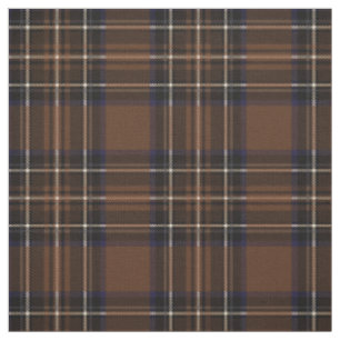Tissu Sépia plaid brun/bleu/blanc/noir de 6 Cocos fonc