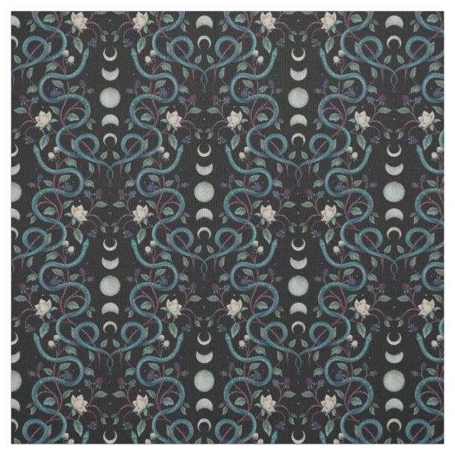 Tissu Serpents en phase lunaire (Échantillon)