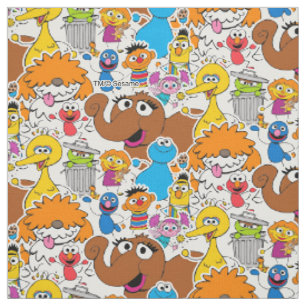 Tissu Sesame Street Pals Doodley Motif