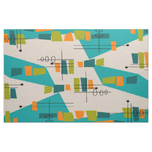Tissu Set de table abstrait atomique moderne de Teal de