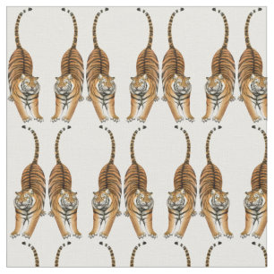 Tissu s'étendant heureux de tigre