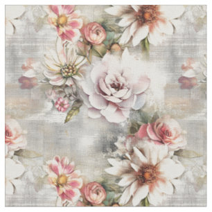Tissu Shabby Chic Floral Sur Un Arrière - plan Distressé