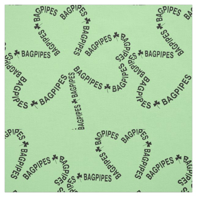 Tissu Shamrock de texte Bagpipes (Échantillon)