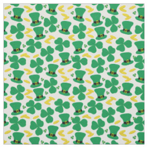 Tissu Shamrock Gold Coin Leprechaun Casquette Motif
