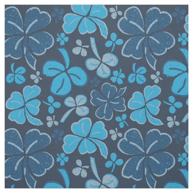 Tissu Shamrock Motif de trèfle bleu Saint Patrick`s Day (Échantillon)