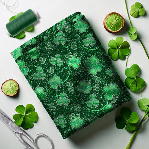 Tissu Shamrocks scintillants et torsades ID289