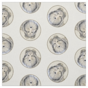Tissu Shetland Sheepdog Puppy Peinture Sheltie Chien Art
