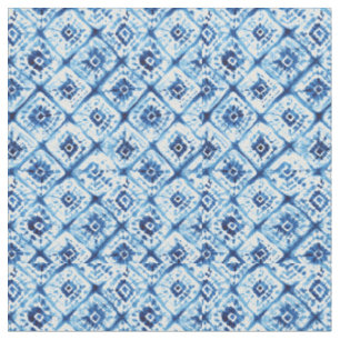 Tissu Shibori Tie Dye Indigo Bleu Abstrait