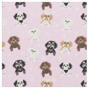 Tissu shih tzu mignon chien de poche rose