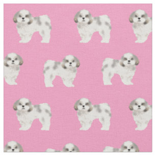 Tissu shih tzu mignon chien rose