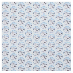 Tissu Sibérie Husky (argent et blanc) Peinture Dog Art