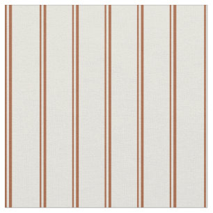 Tissu Sienne et Motif beige à rayures