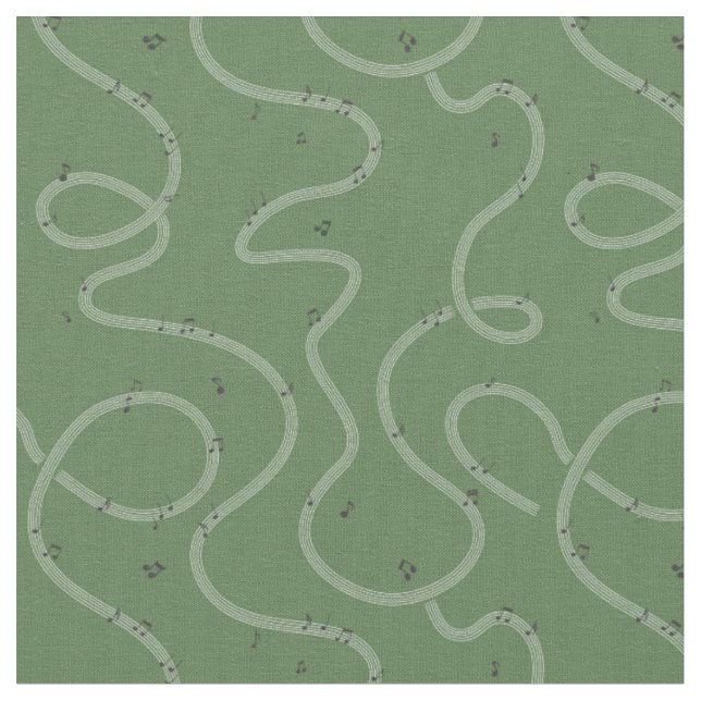 Tissu Signe de note de musique vert supplémentaire (Fermer)