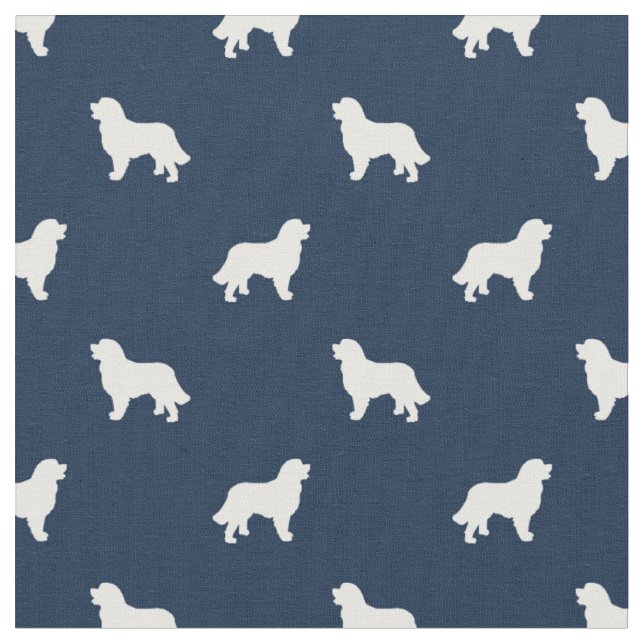 Tissu Silhouette bleue marine du chien de montagne berno (Fermer)