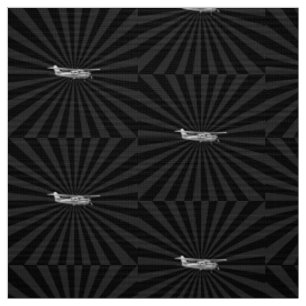 Tissu Silhouette de Cessna d'avions pilotant le rayon de