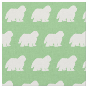 Tissu Silhouette de chien de berger Vert sauge pour anim