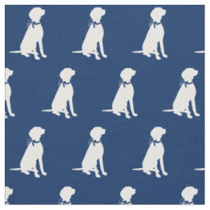 Tissu Silhouette de Chien de Vizsla Marine des animaux d