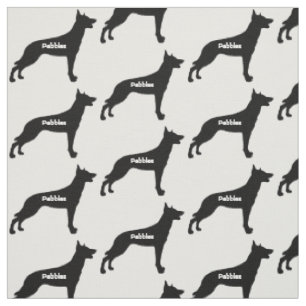 Tissu Silhouette de chien Malinois personnalisé