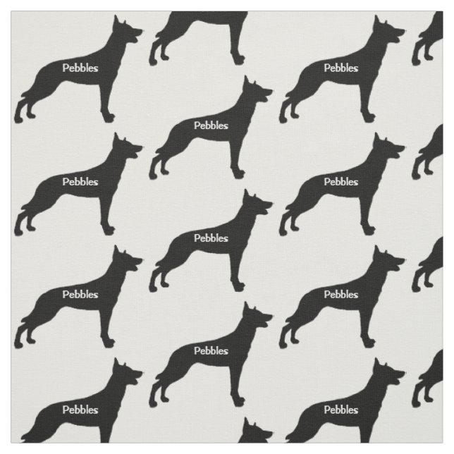 Tissu Silhouette de chien Malinois personnalisé (Échantillon)
