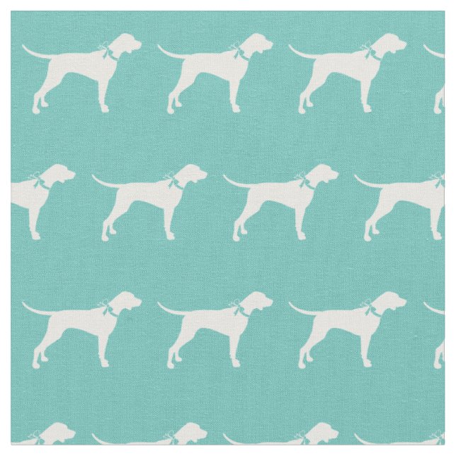 Tissu Silhouette de chien Pointer Teal (Fermer)