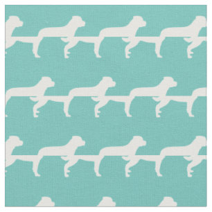 Tissu Silhouette de chien Rottweiler Rottie Teal