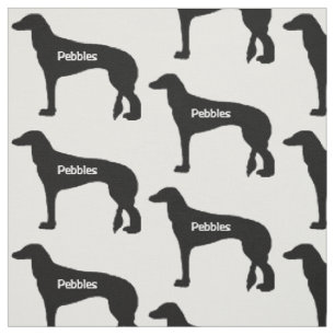 Tissu Silhouette de chien Saluki personnalisé