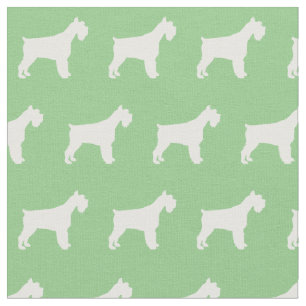 Tissu Silhouette de chien Schnauzer Miniature Sage vert