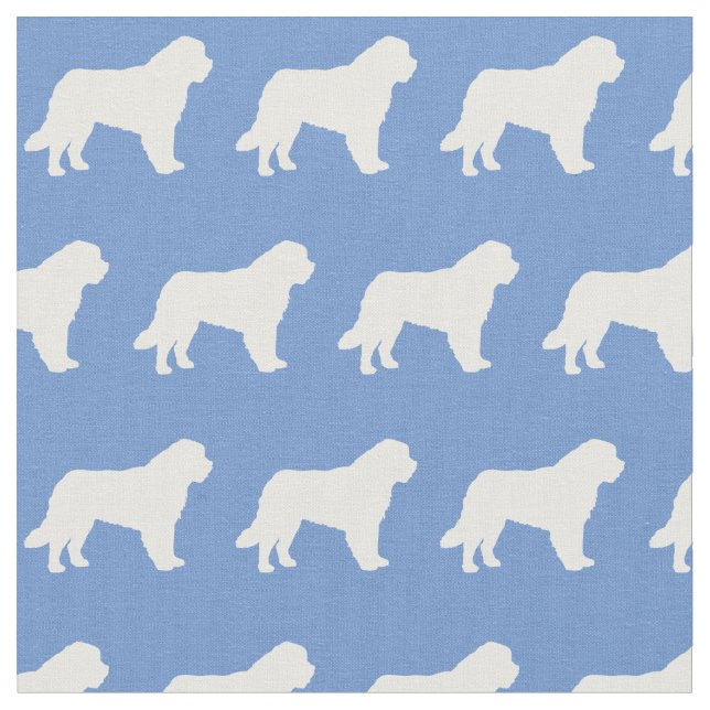 Tissu Silhouette de chien St Bernard bleu clair (Fermer)