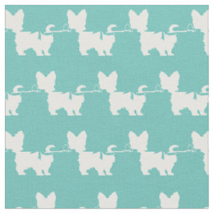 Tissu Silhouette de chien Terrier du Yorkshire Animal fa