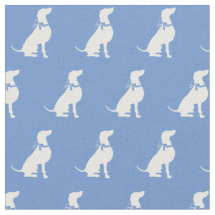 Tissu Silhouette de chien Weimaraner bleu clair