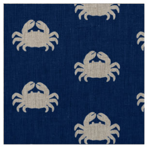 Tissu Silhouette de crabe sur bleu marine